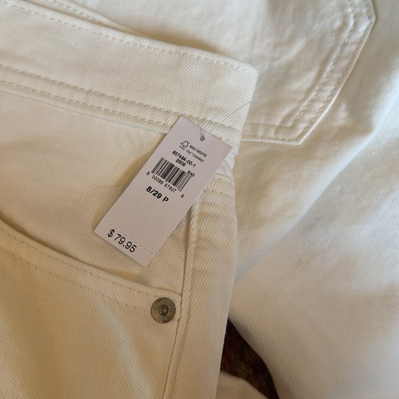 Gap Pleated High Rise Wide Leg Off-white Denim Trouser NWT 8P - Picture 6 of 6